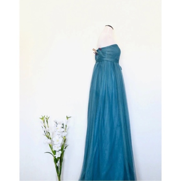 Jenny Yoo Collection Annabelle Convertible Bridesmaid Dress Vintage Teal SZ 10 - Picture 13 of 16